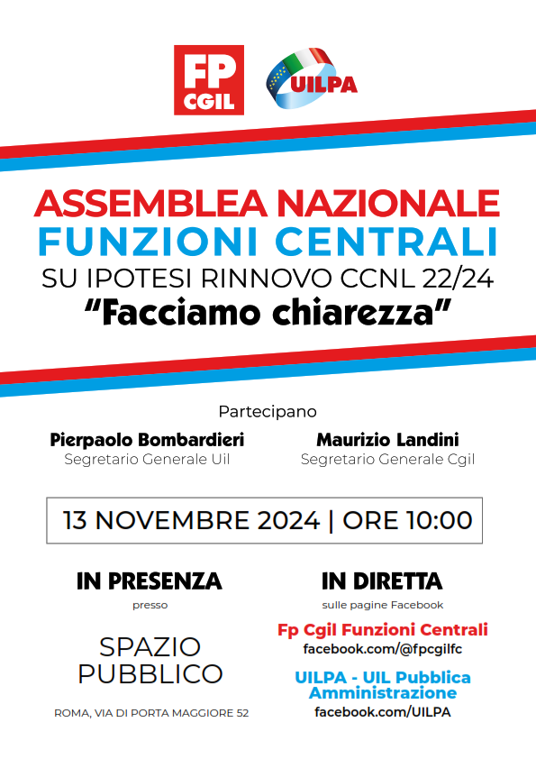 Volantino FPCGIL UILPA Assemblea Funzioni Centrali 001